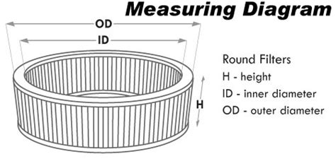 car air filter dimensions